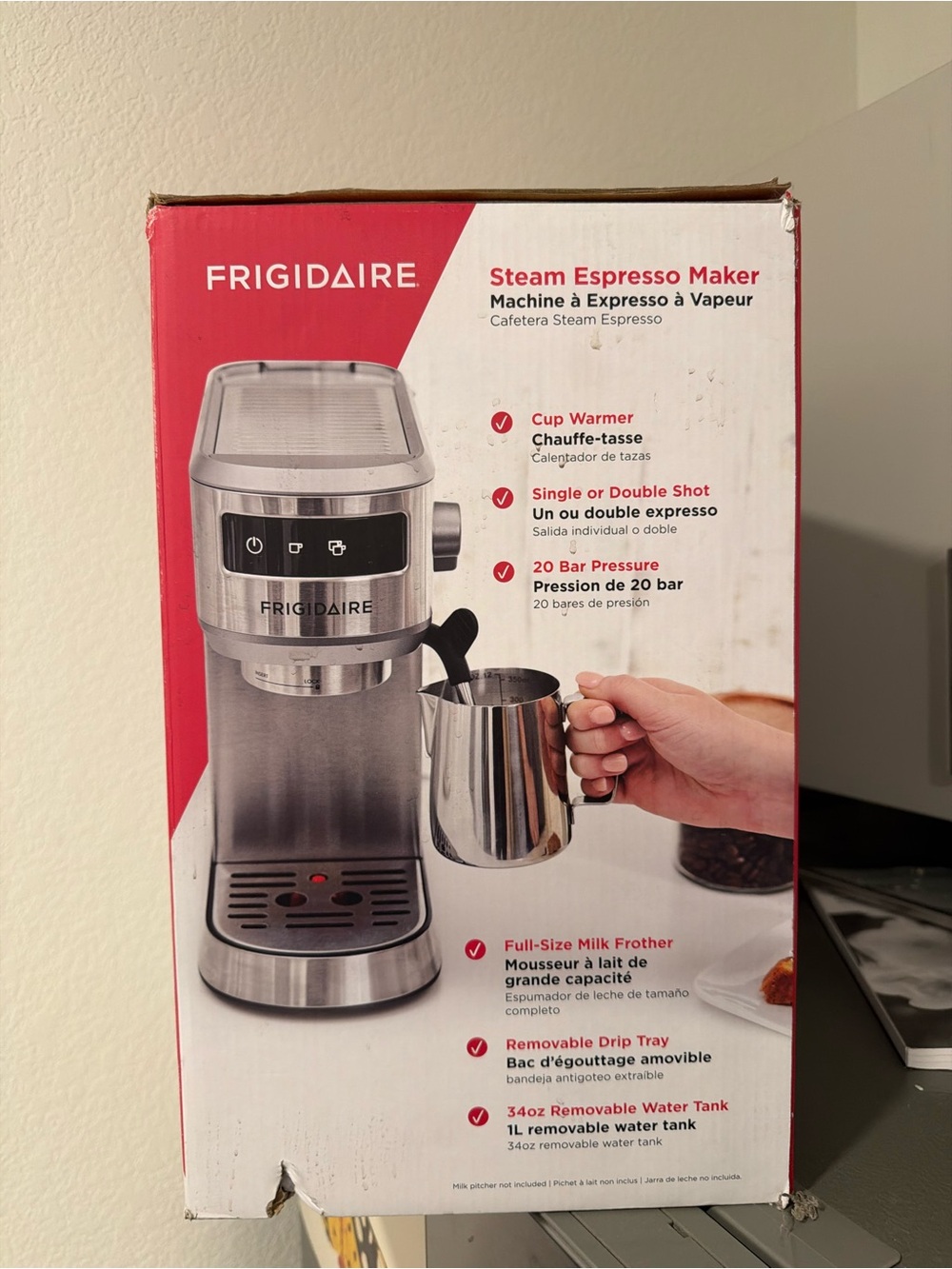 Frigidaire Steam Espresso Maker with Milk Frother - Stainless Silver